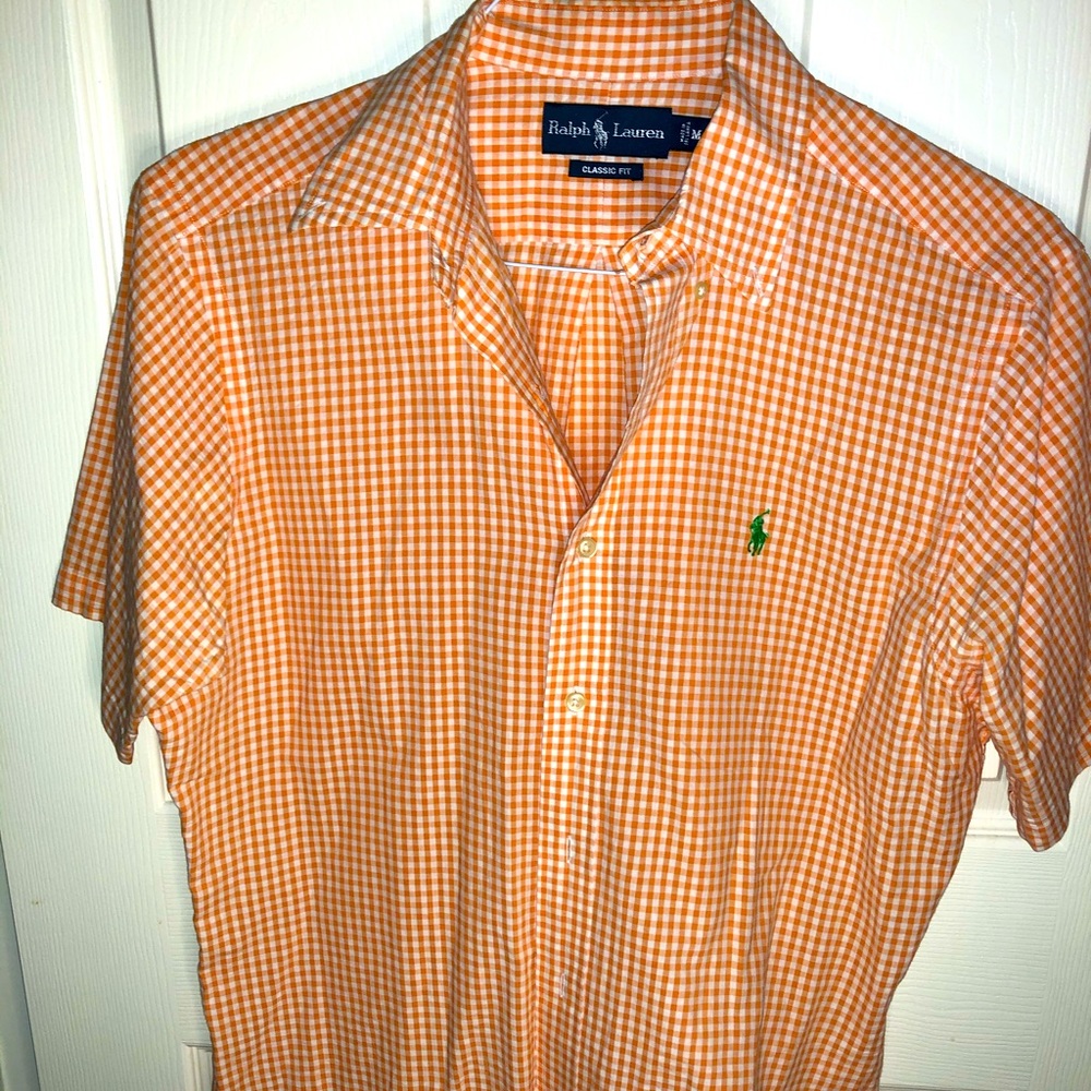 Orange Ralph Lauren Button Down Shirt